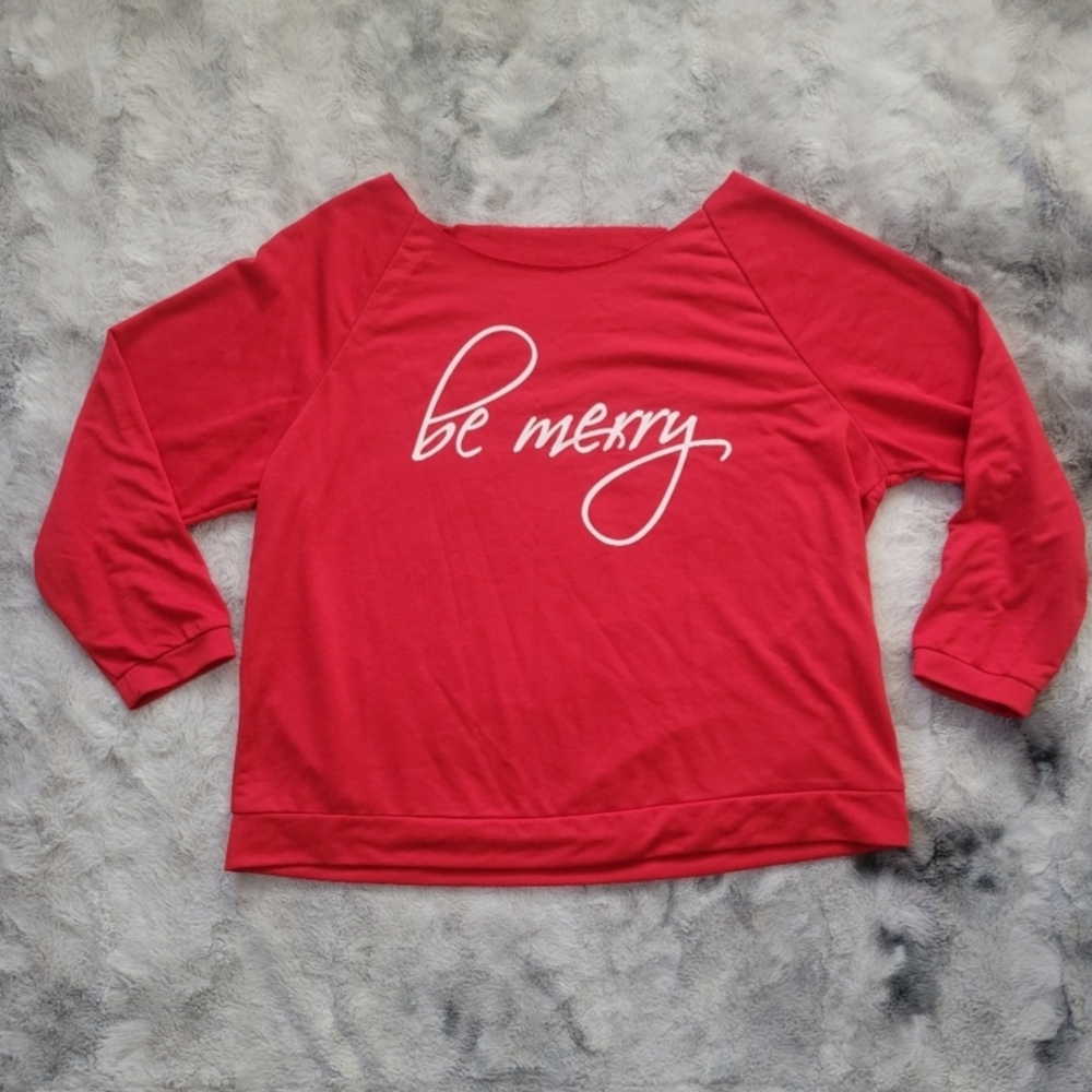 Unbranded Red Be Merry Sweatshirt